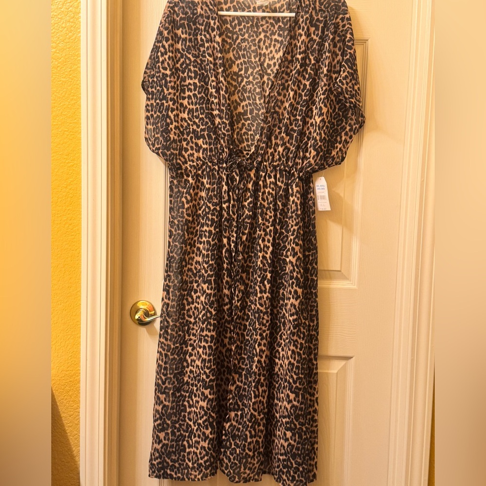 Brown Plunge Dolman Sleeve Sundress Coverup